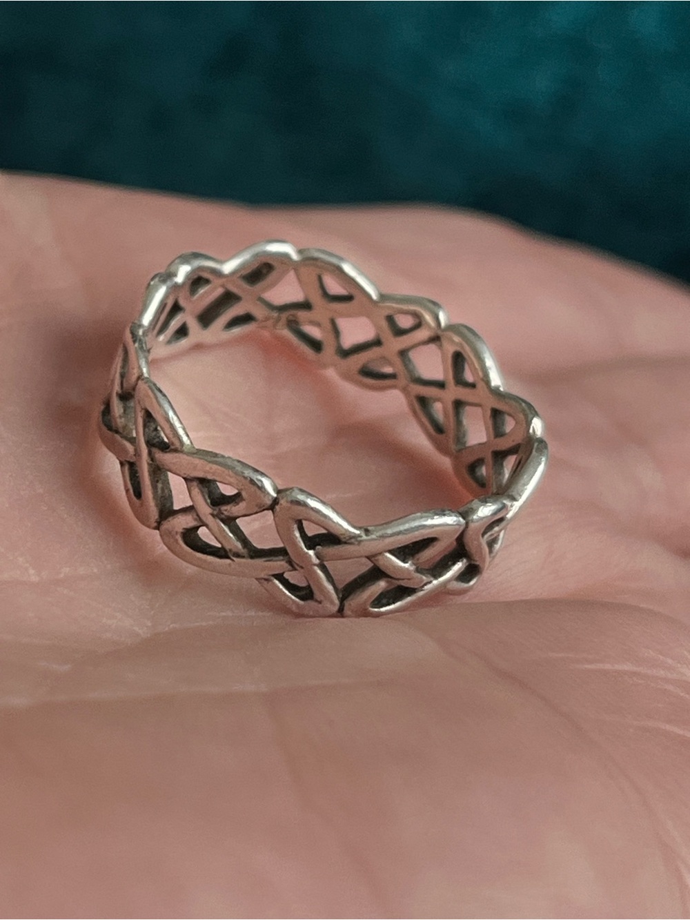 Vintage 925 Sterling Silver Celtic Braided Infinity Ring, Size 10.5 Unisex Band